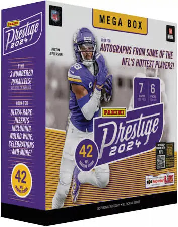 NFL Prestige 2021 Mega Box featuring Minnesota Vikings team colors and branding