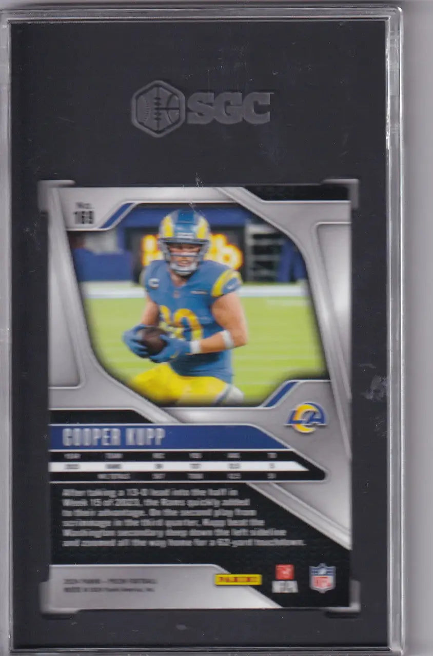 Graded Cooper Kupp football card from 2024 Panini Prizm, Los Angeles Rams SGC9.5