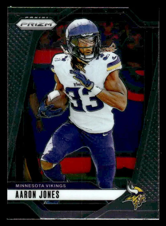 Panini Prizm football trading card of Aaron Jones of the Minnesota Vikings