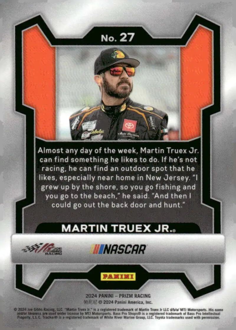 Martin Truex Jr. Panini Prizm card 2024 Bass Pro Shops NASCAR racing collectible