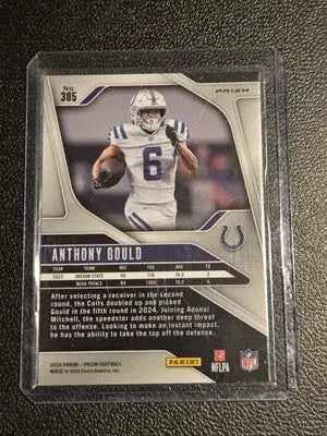 Anthony Gould football card 2024 Panini Prizm Gould Lazer collectible item