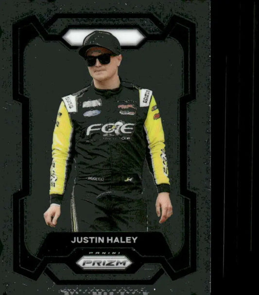 Justin Haley Panini Prizm trading card from Rick Ware Racing Ford Racing collection