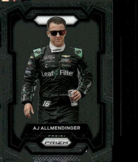 2024 Panini Prizm AJ Allmendinger trading card Leaf Filter Kaulig Racing Chevrolet