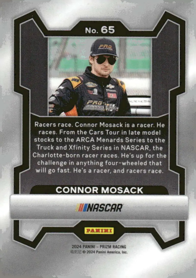 Connor Mosack NASCAR trading card featuring Chevy Performance and Pinnacle Racing design