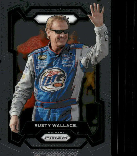Rusty Wallace racing card featuring Miller Lite Team Penske Ford NASCAR driver