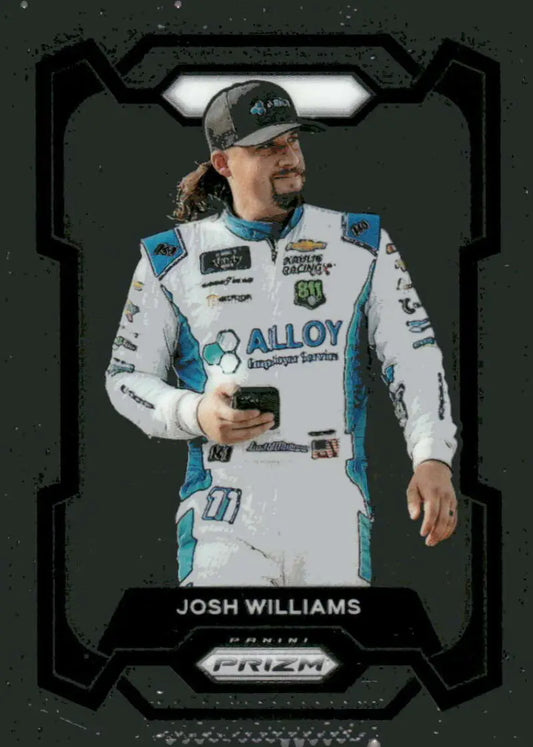 Josh Williams racing card from 2024 Panini Prizm featuring Alloy Employer Services design