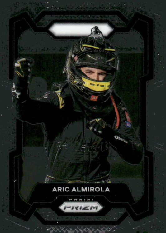 Aric Almirola racing card from 2024 Panini Prizm NM-MT series featuring Joe Gibbs Racing