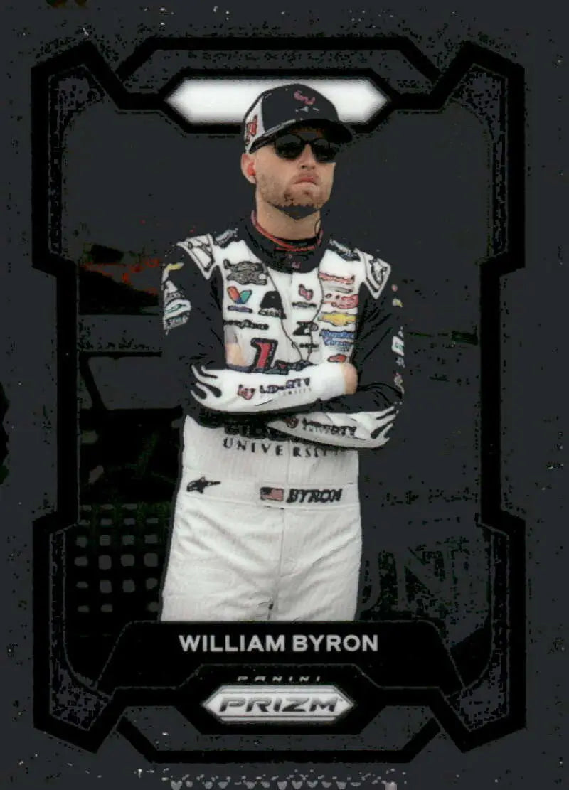 William Byron Panini Prizm trading card featuring Liberty University and Hendrick Motorsports