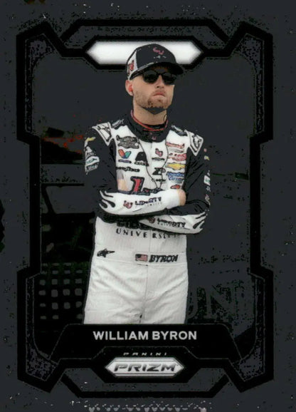 William Byron Panini Prizm trading card featuring Liberty University and Hendrick Motorsports