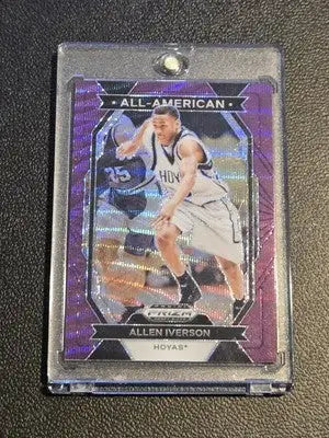 Allen Iverson basketball card from 2024 Panini Prizm Draft Picks Prizm Draft Picks Purple Wave
