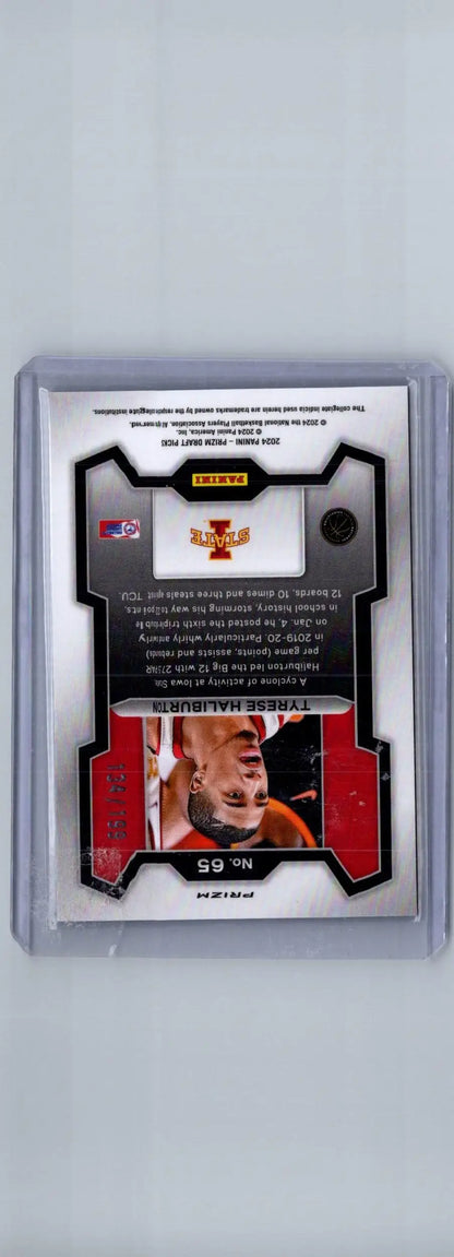 Basketball trading card in protective slab featuring Tyrese Haliburton Panini Prizm Draft Picks