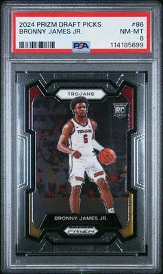 2024 Panini Prizm Draft Picks Bronny James JR. #86 Basketball PSA 8