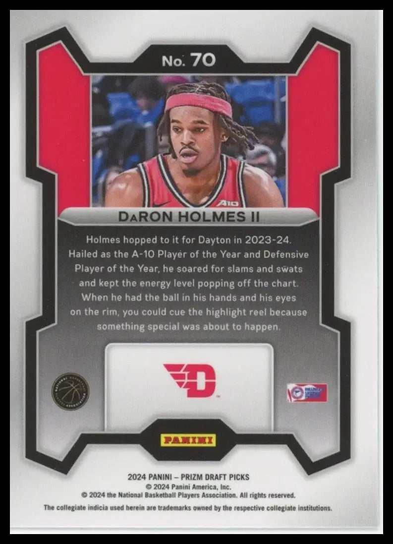 2024 Panini Prizm Draft Picks DaRon Holmes #70 Rookie Basketball Card NCAA Sport - Basketball Card