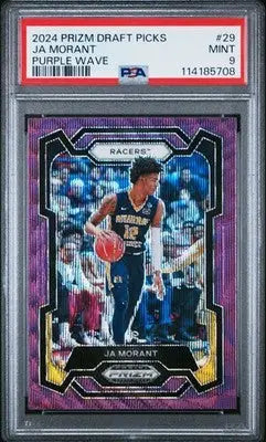 2024 Panini Prizm Draft Picks Ja Morant #29 Purple Wave Basketball PSA 9