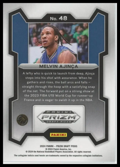 2024 Panini Prizm Draft Picks Melvin Ajinca #48 Rookie Basketball Card NCAA