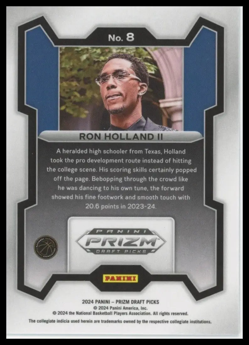 2024 Panini Prizm Draft Picks Ron Holland II #8 Rookie Basketball Card NCAA - Basketball Card