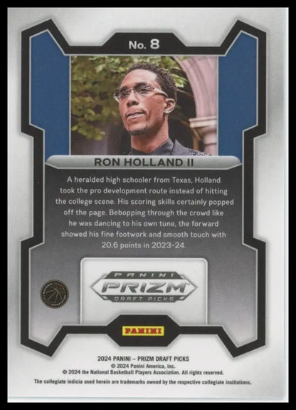 2024 Panini Prizm Draft Picks Ron Holland II #8 Rookie Basketball Card NCAA - Basketball Card