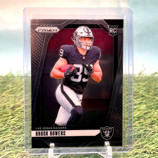 Brock Bowers rookie card from 2024 Panini Prizm for Las Vegas Raiders enthusiasts