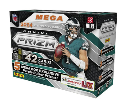 2024 Panini Prizm NFL Mega Box with Purple Pulsar Prizms trading cards