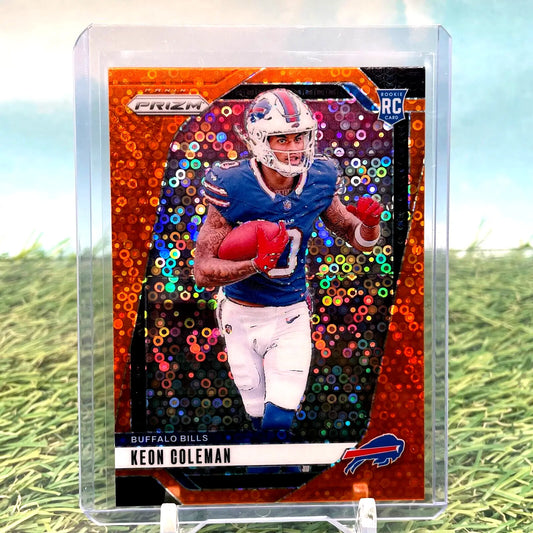 Keon Coleman 2024 Panini Prizm Orange Disco Prizm Rookie Football Card Buffalo Bills