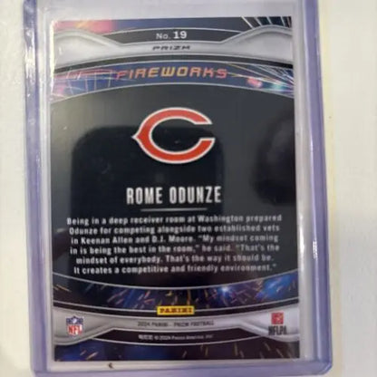 Rome Odunze football card from 2024 Panini Prizm NFL Green Prizm Rookie for Chicago Bears