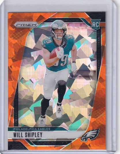 2024 Panini Prizm Orange Cracked Ice #397 Will Shipley - Philadelphia Eagles