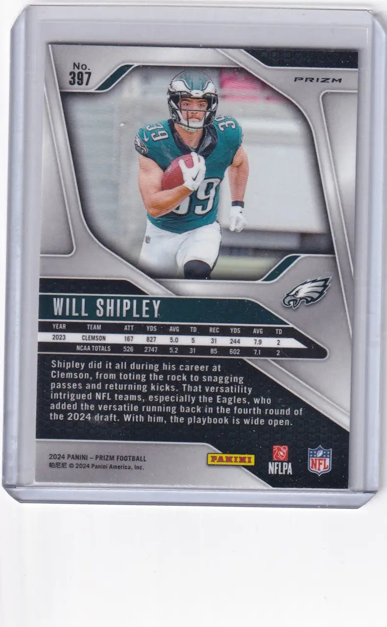 2024 Panini Prizm Orange Cracked Ice #397 Will Shipley - Philadelphia Eagles