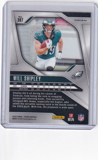 2024 Panini Prizm Orange Cracked Ice #397 Will Shipley - Philadelphia Eagles