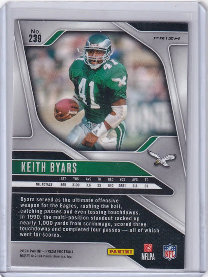 2024 Panini Prizm Pink Wave #239 Keith Byars - Philadelphia Eagles - Trading Card