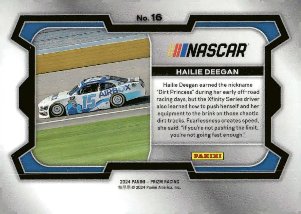 Hailie Deegan Panini Prizm Rides trading card 2024 Airbox Inc. AM Racing Ford
