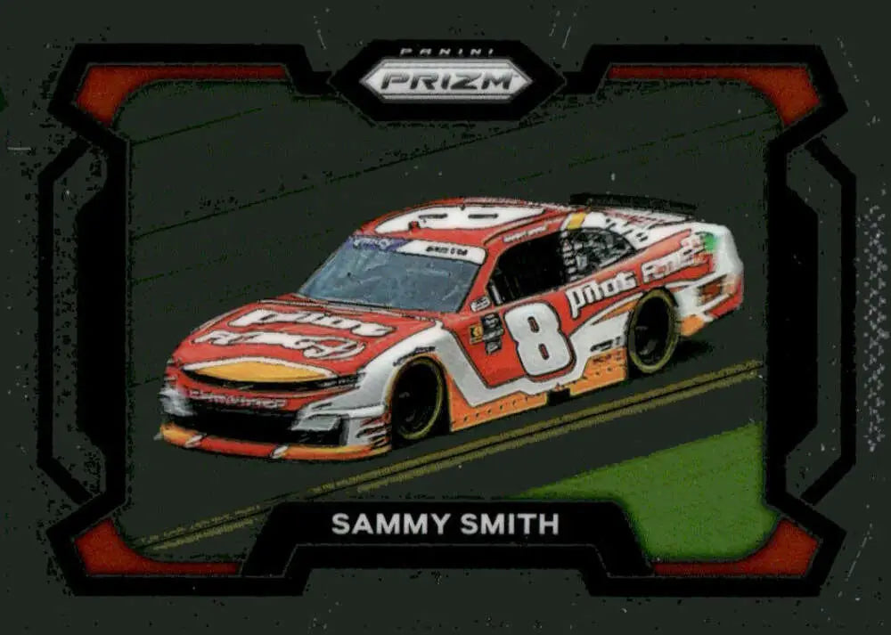 Sammy Smith race car card from 2024 Panini Prizm Rides featuring Chevrolet Racing and Pilot Flying