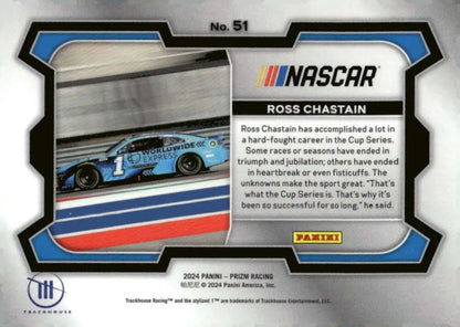 NASCAR trading card of Ross Chastain from Panini Prizm Rides 2024 series