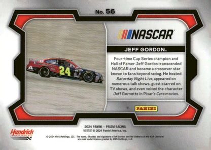Jeff Gordon NASCAR racing card from 2024 Panini Prizm Rides featuring Hendrick Motorsports