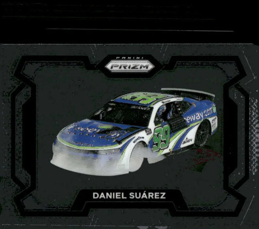 Daniel Suárez race car card from 2024 Panini Prizm Rides featuring Freeway Insurance and Trackhouse Racing
