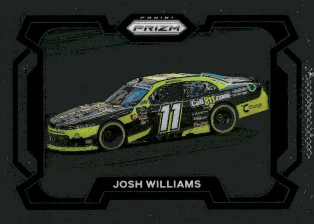 Josh Williams race car card from Panini Prizm Rides 2024 series featuring Kaulig Racing