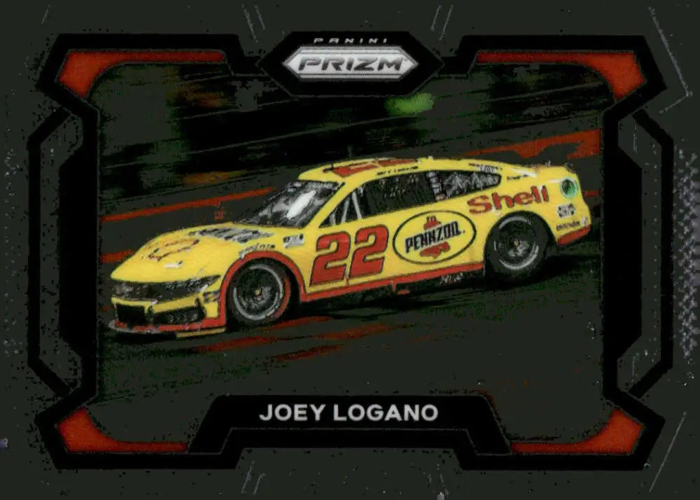 Joey Logano race car card from 2024 Panini Prizm Rides featuring Team Penske Ford Racing