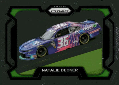 Natalie Decker Panini Prizm Rides racing card from 2024 Panini Prizm NERD Focus series