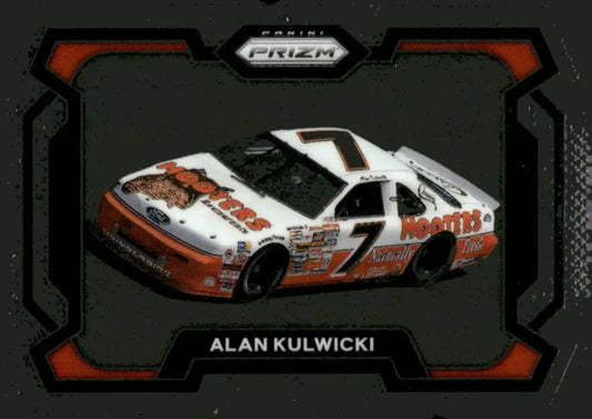 Alan Kulwicki Hooters race car Panini Prizm Rides card featuring Ford Racing memorabilia