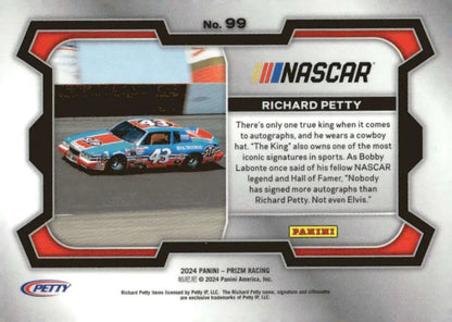 Richard Petty trading card from 2024 Panini Prizm Rides featuring STP Petty Enterprises