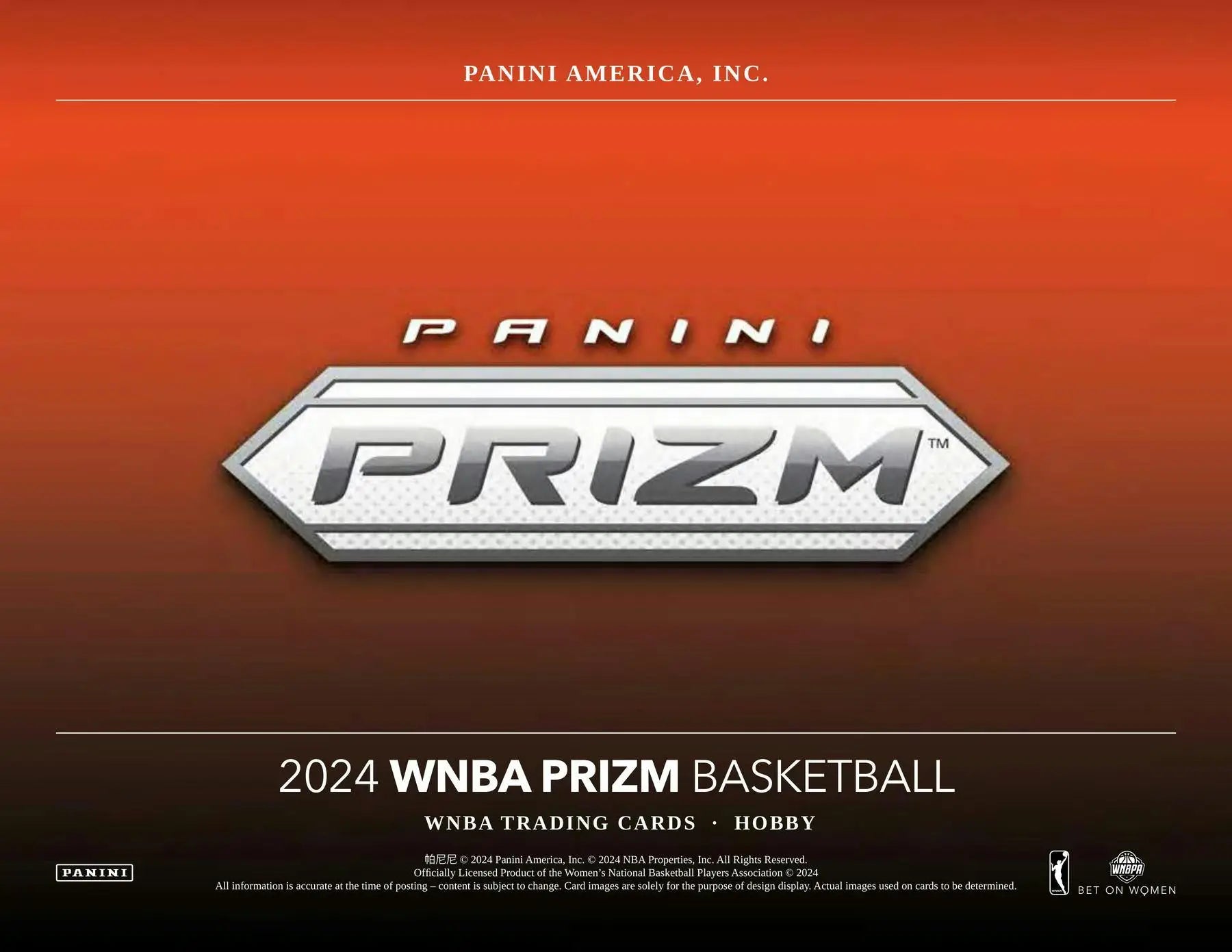 2024 Panini Prizm WNBA Basketball Hobby Box with prizm color blast, two autographs, ten inserts