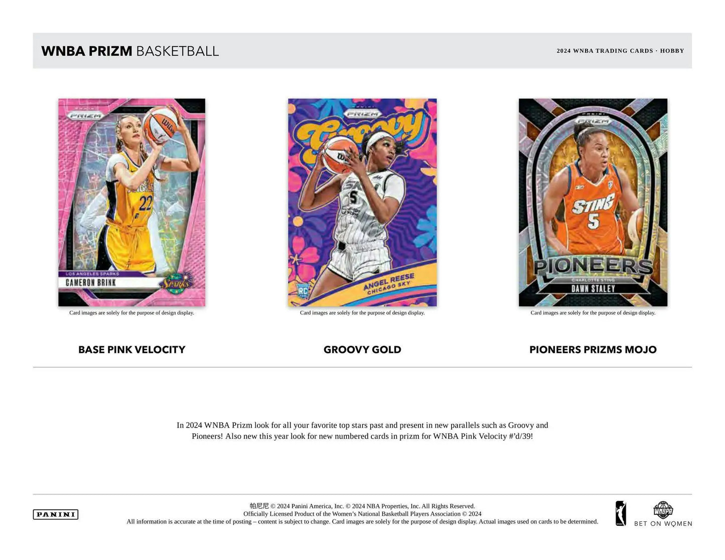 2024 Panini Prizm WNBA Basketball Hobby Box with Prizm Color Blast, two autographs, ten inserts