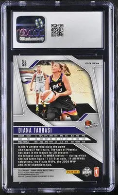 Graded Diana Taurasi Basketball Card 2024 Panini Prizm WNBA Ice CGC 8