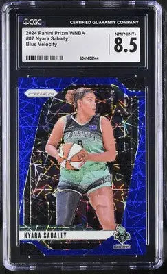 Graded Panini Prizm WNBA Nyara Sabally basketball card Blue Velocity CGC 8.5
