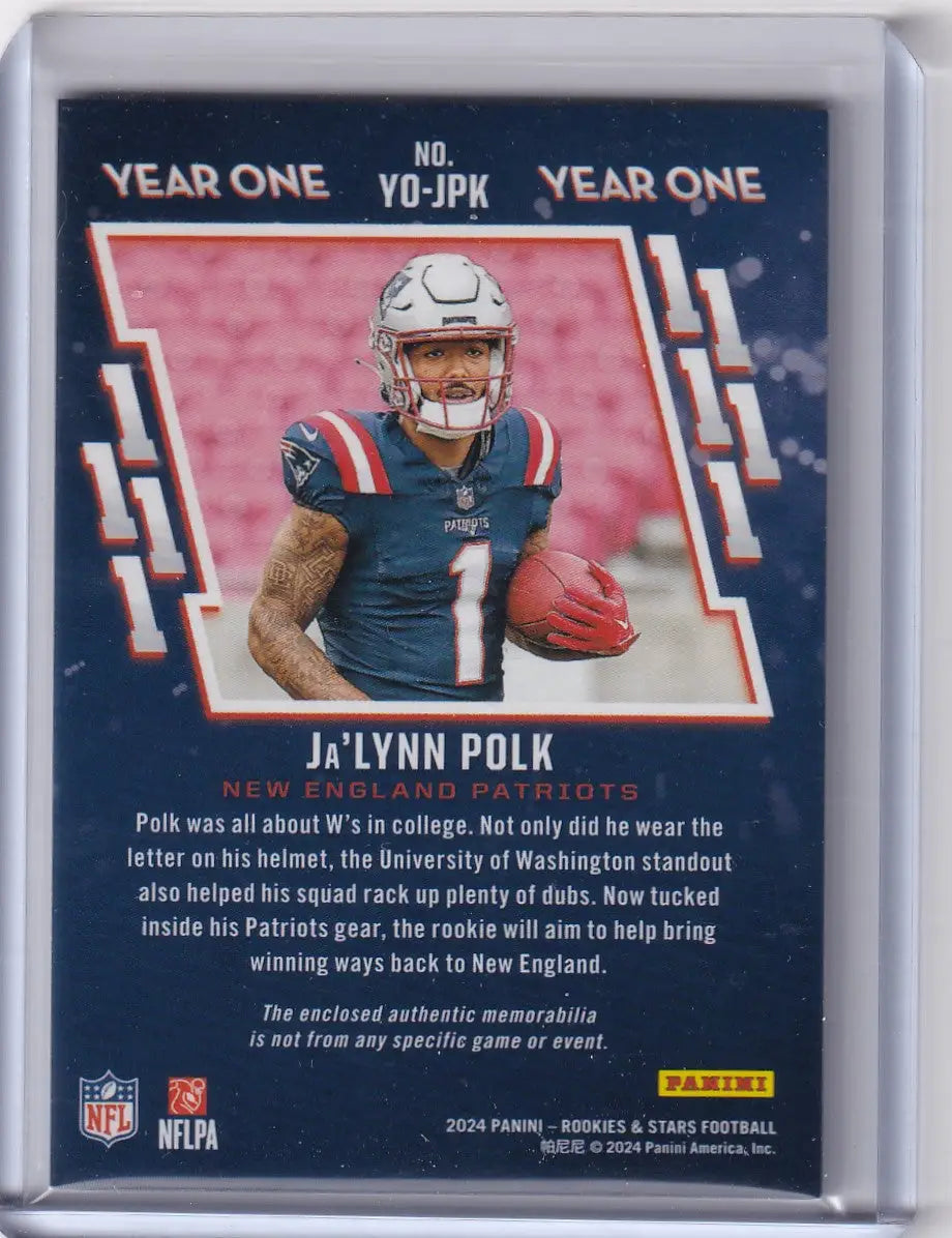 2024 Panini Rookie & Stars Relic 206/399 Ja’Lynn Polk - New England Patriots - Trading Cards