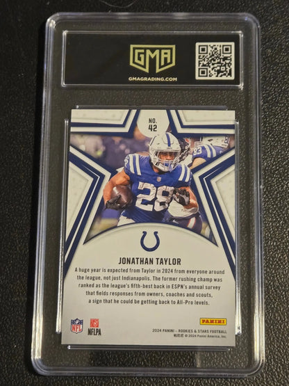 2024 Panini Rookies & Stars #42 Jonathan Taylor Purple GMA 10 #/299 - Sports Card