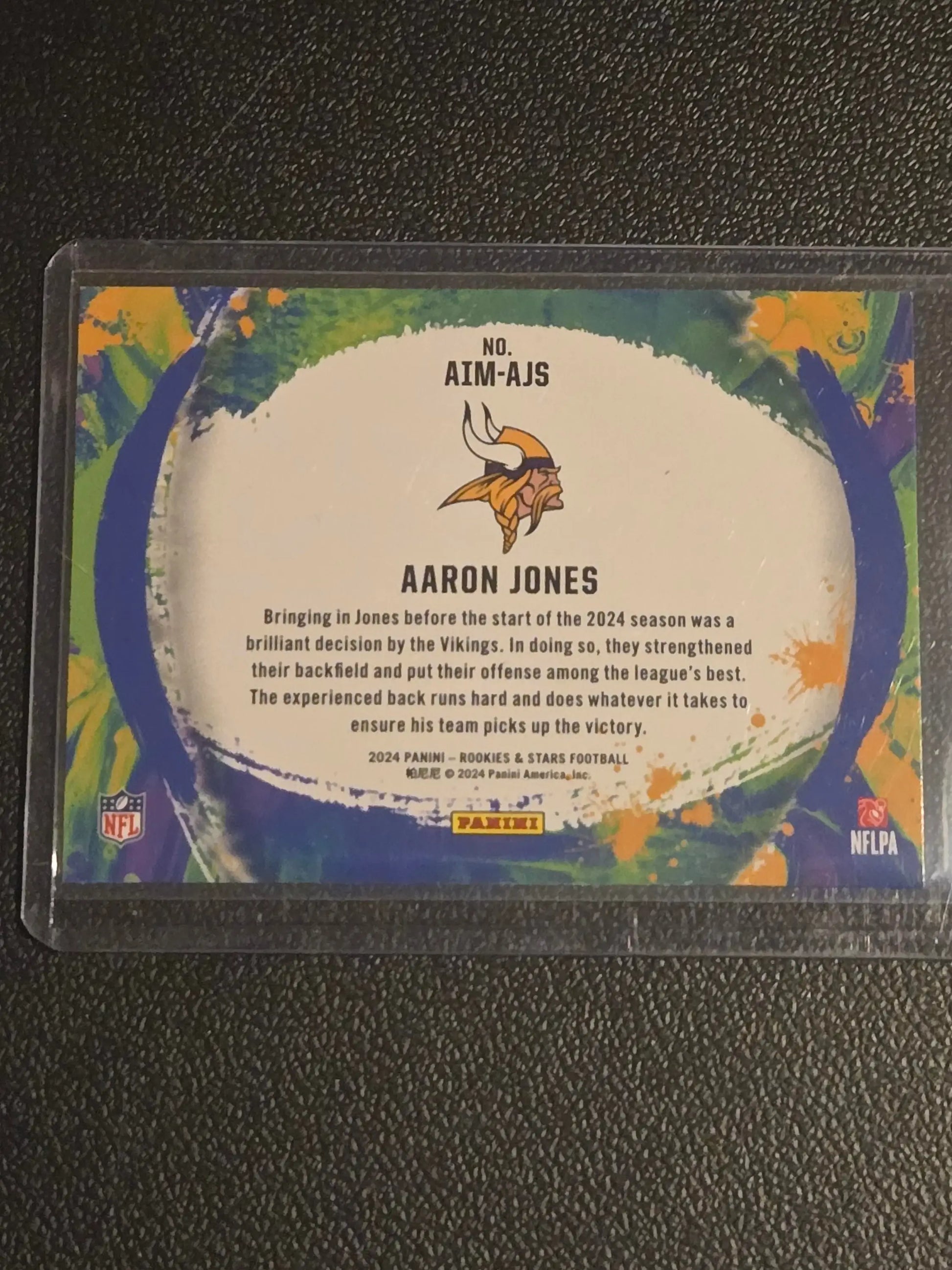 Aaron Jones football trading card from 2024 Panini Rookies Rookies & Stars series