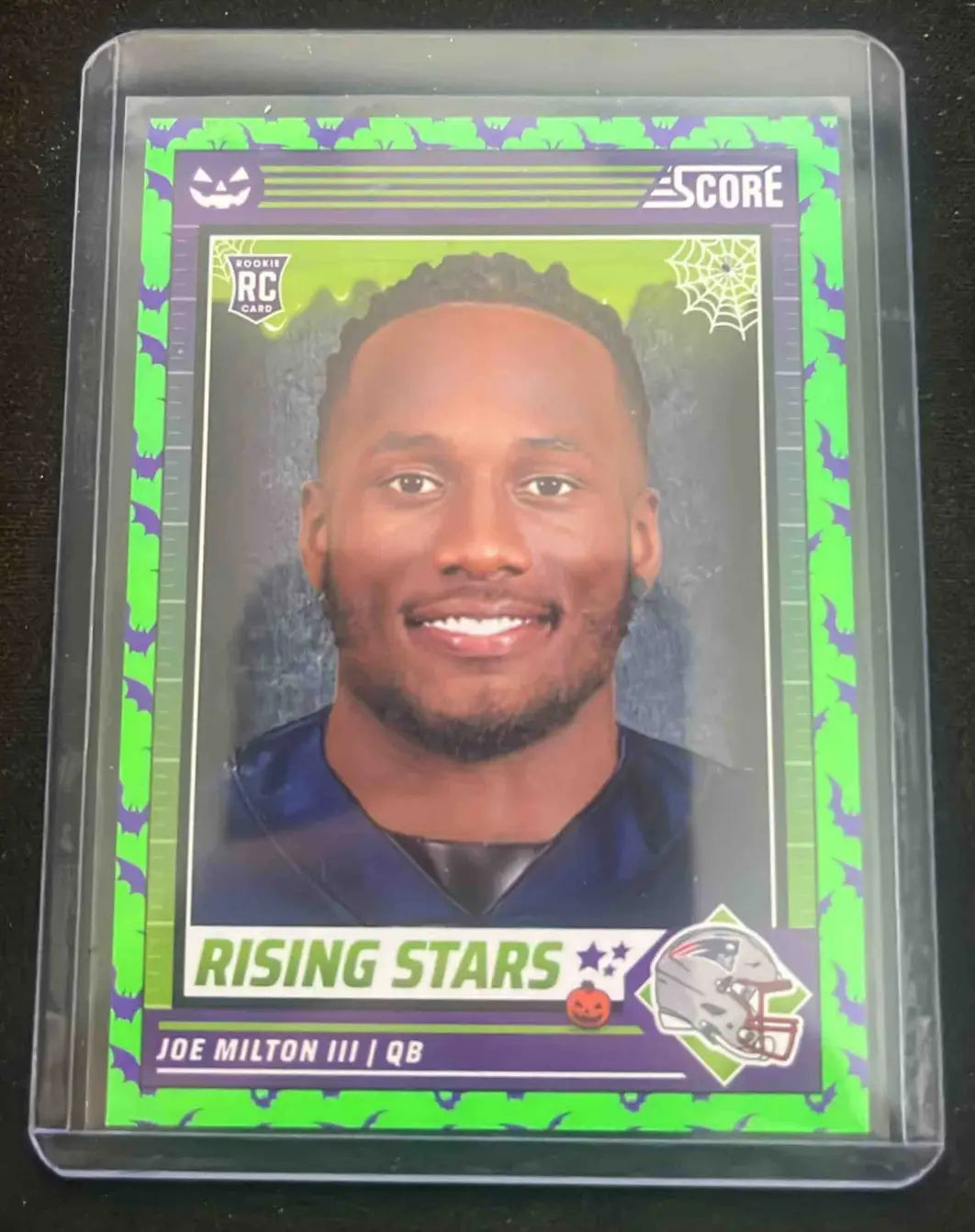 2024 Panini Score A Treat Joe Milton III Rising Stars Green Bats rookie football card