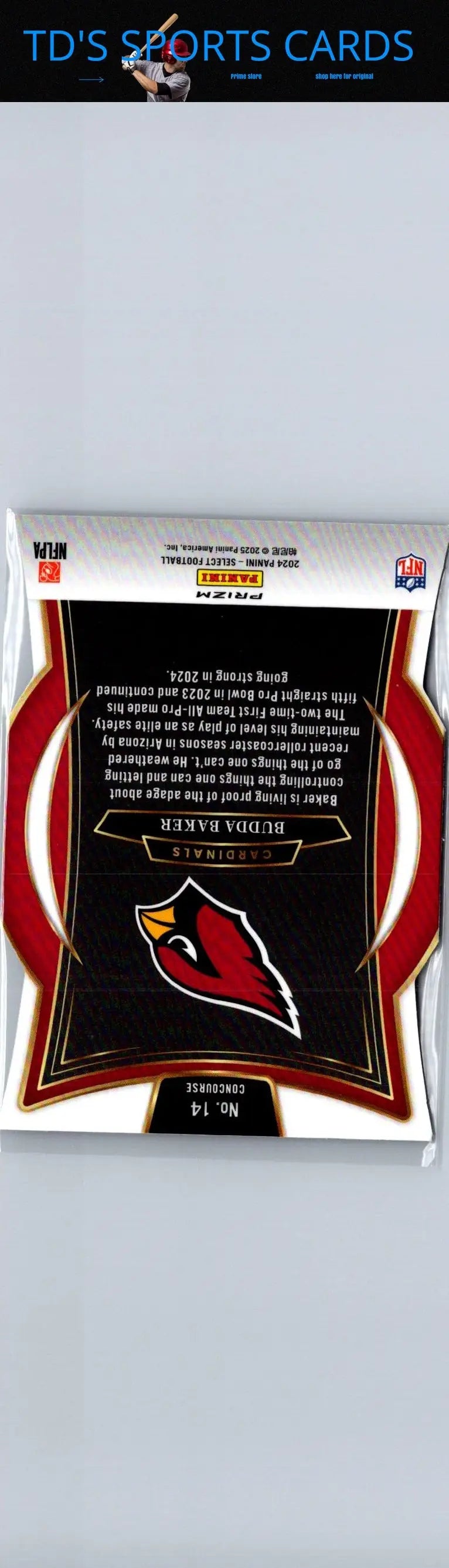 2024 Panini Select Budda Baker Silver Prizm Die Cut football trading card