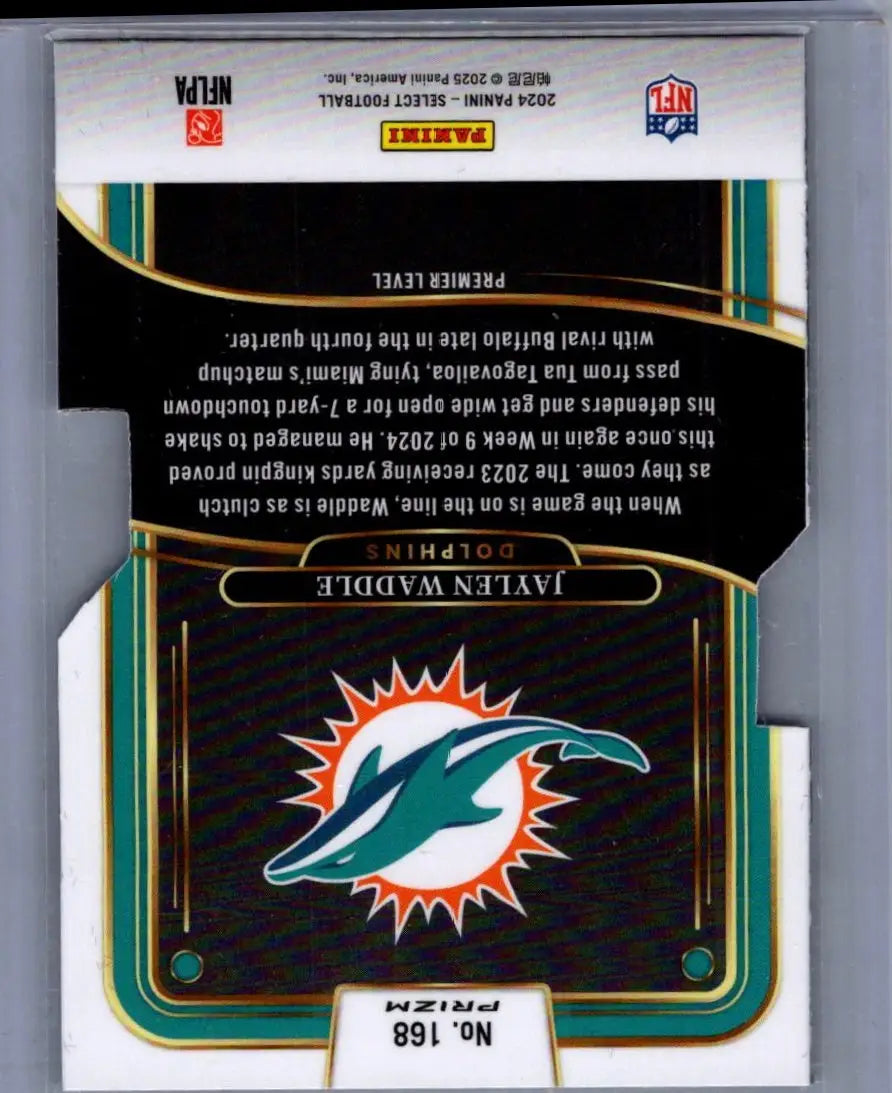 Jaylen Waddle football card 2024 Panini Select Silver Prizm Die Cut Waddle Silver