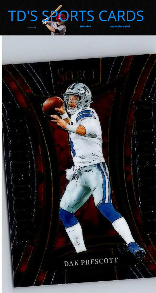 Trading card of Dak Prescott Turbocharged from Panini Select 2024 featuring Dallas Cowboys quarterback